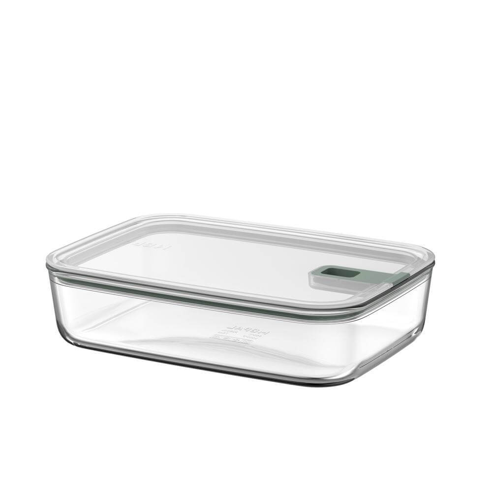 Mepal EasyClip glass food storage box 2250ml Nordic sage